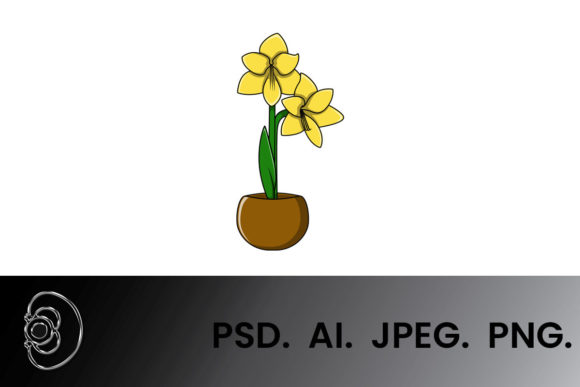 Amarilis Floral Cartoon Illustration: A Versatile Artwork for Your Creative Projects