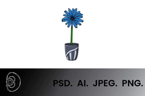 Chicory Floral Cartoon Illustration: A Versatile Tool for Creative and Professional Projects