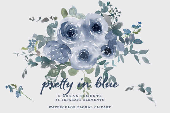 Enhancing Your Creative Projects with the Blue Watercolor Floral Clipart Set