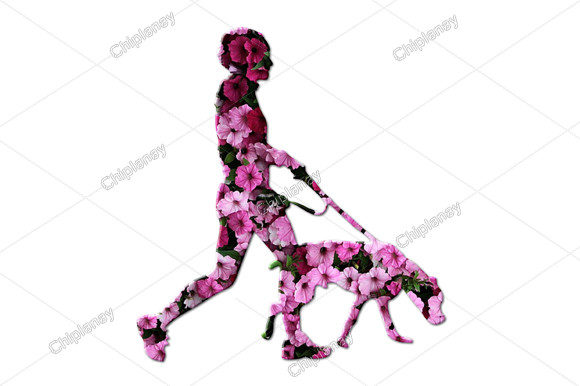 Explore Creativity with Dog Walker Man Flowers