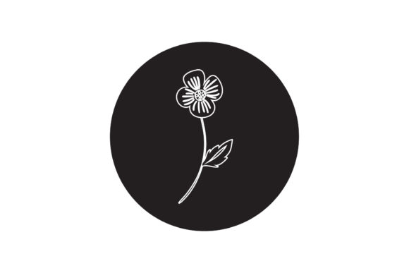 Floral Elegance: White Line Style Vector Design