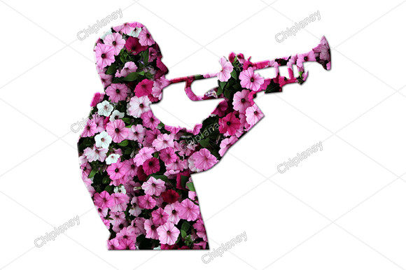 Music Singing Trumpet Flowers Floral: A Versatile Design for Creative Projects