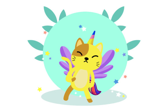 Unicorn Cats Cartoon Circle Floral: A Unique and Versatile Design