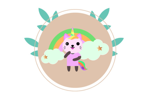 Unleashing Creativity with Unicorn Cats Cute Rainbow Circle Floral